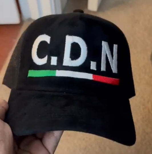 C.D.N black suede trucker hat