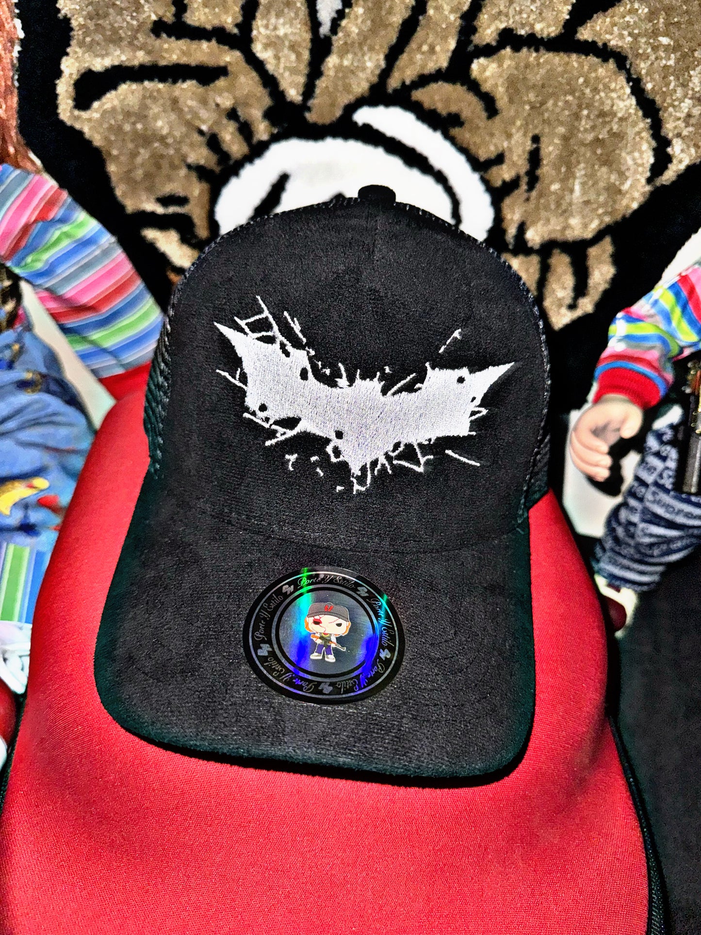 Batman black suede trucker hat