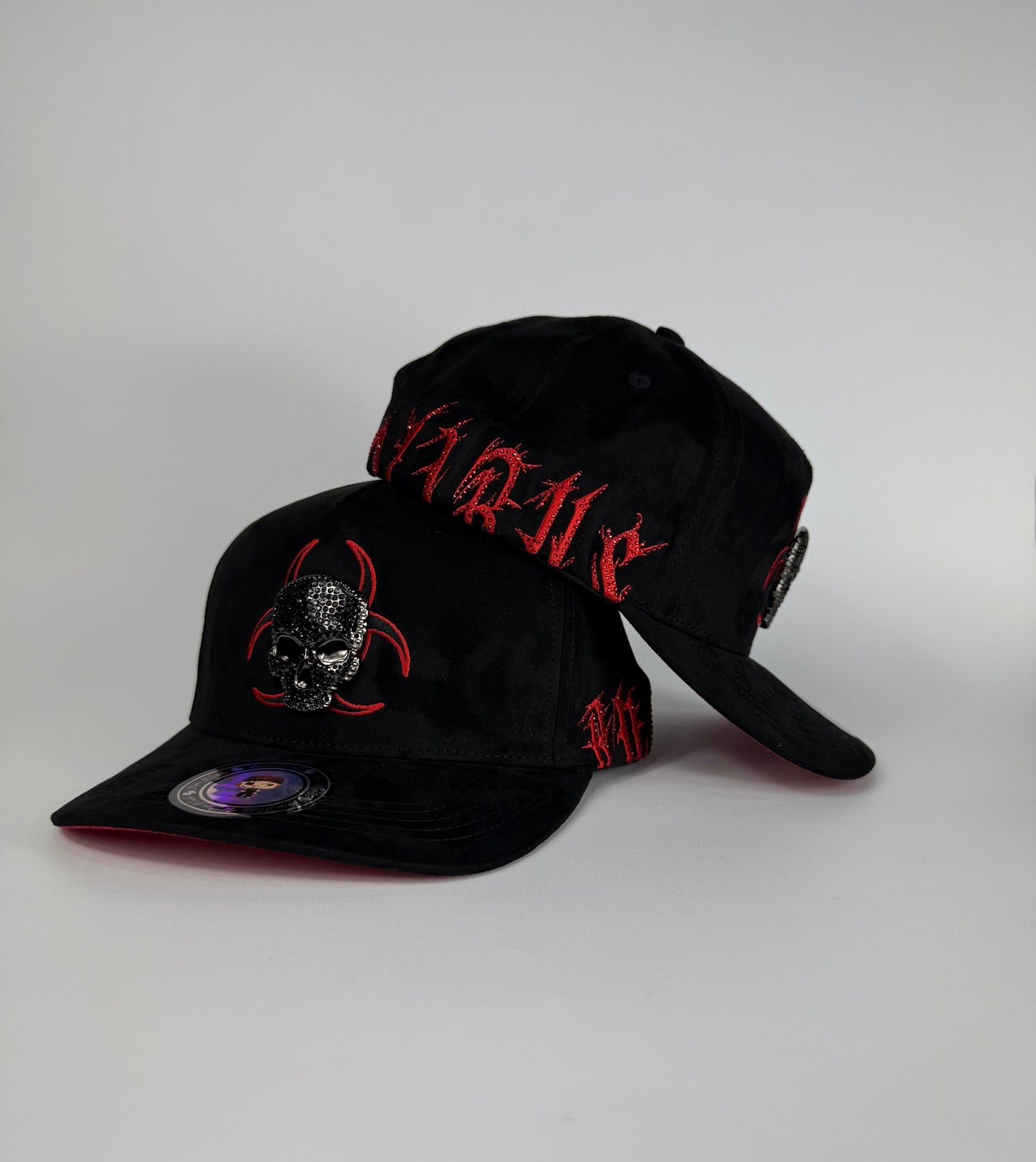 0. “ANTRAX SOY ANTRX ME VOY” black suede snapback
