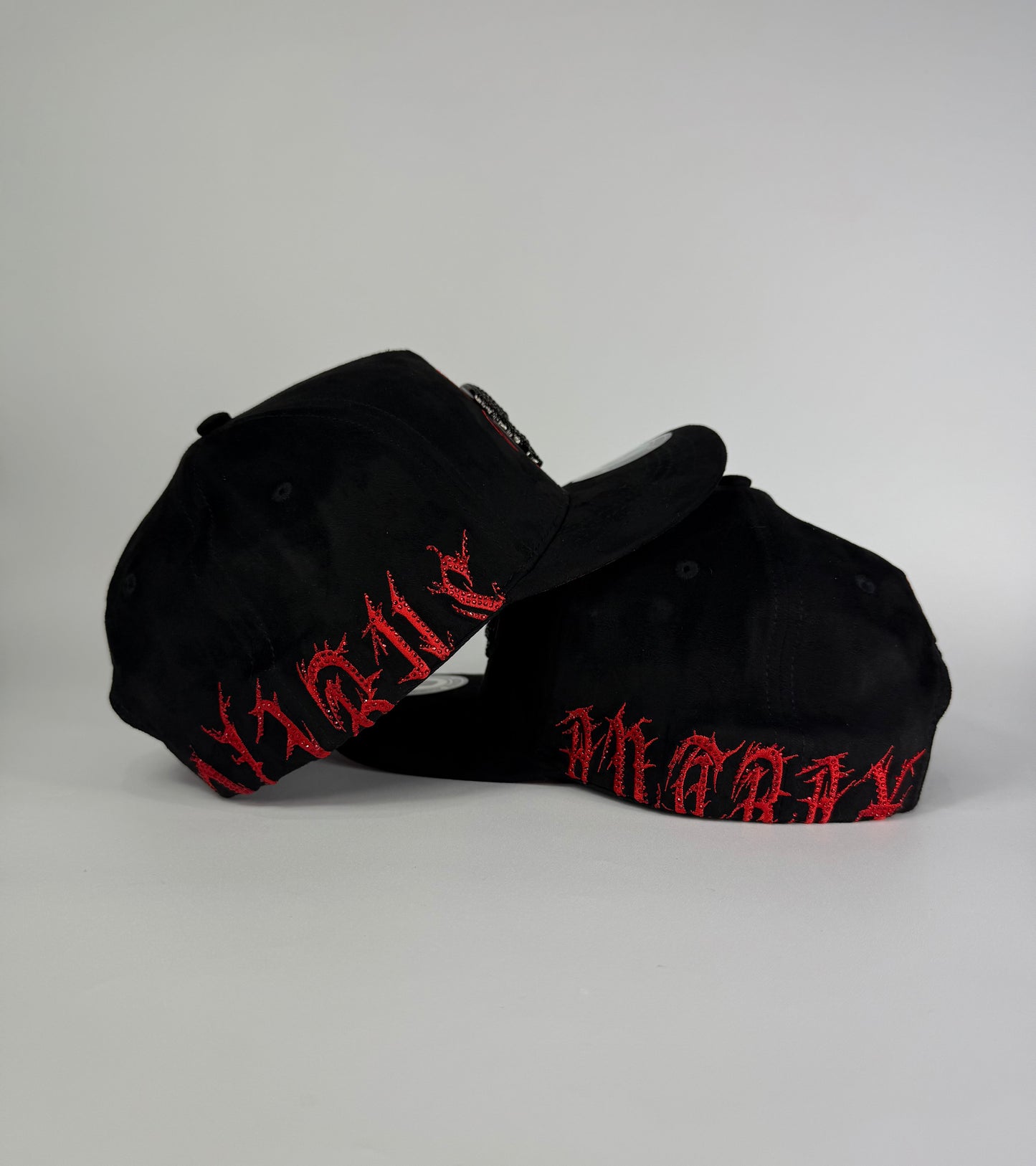0. “ANTRAX SOY ANTRX ME VOY” black suede snapback