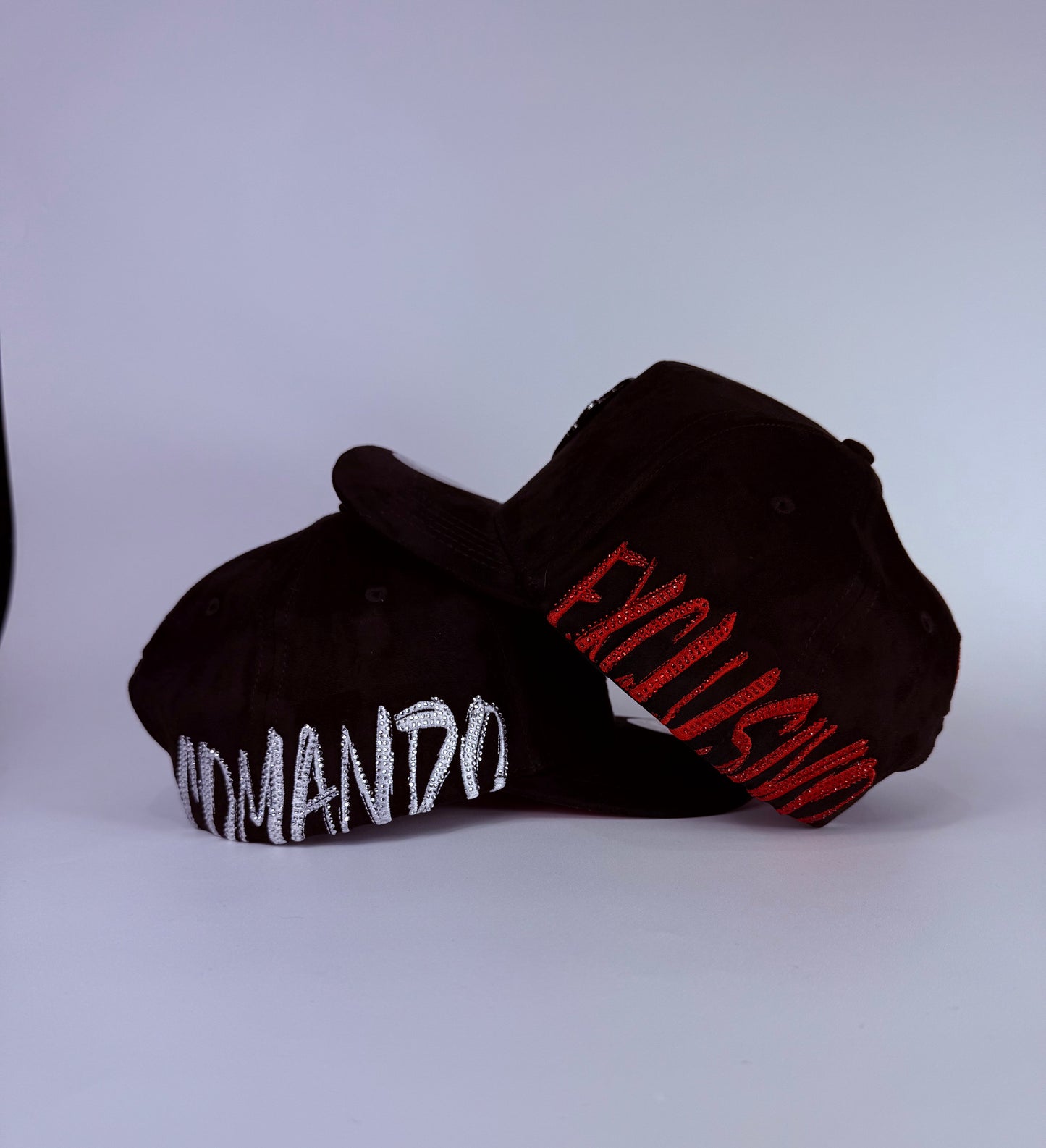 0. “EL BOO” black suede snapback