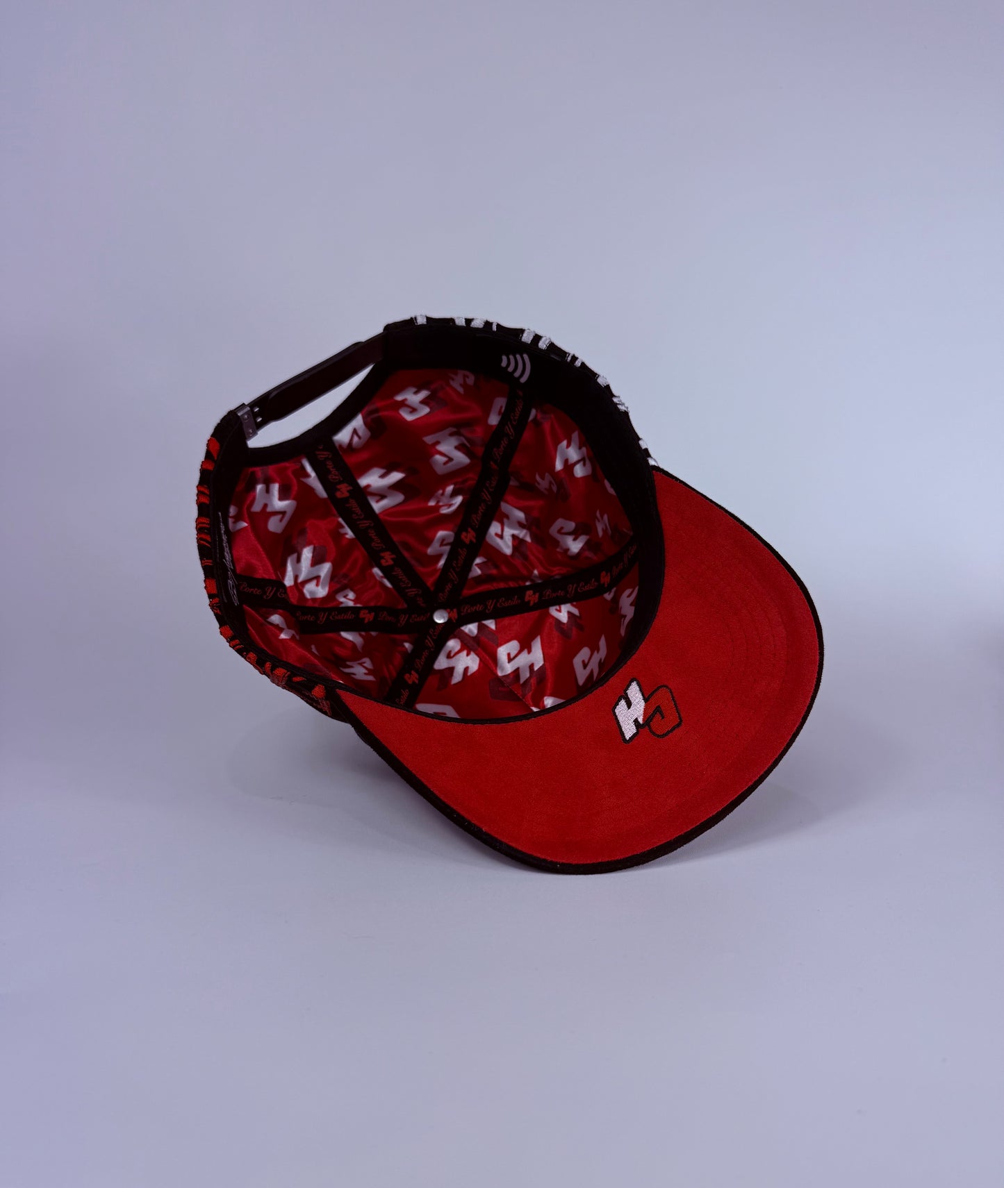 0. “EL BOO” black suede snapback