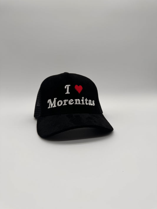 I ❤️ morenitas black trucker hat