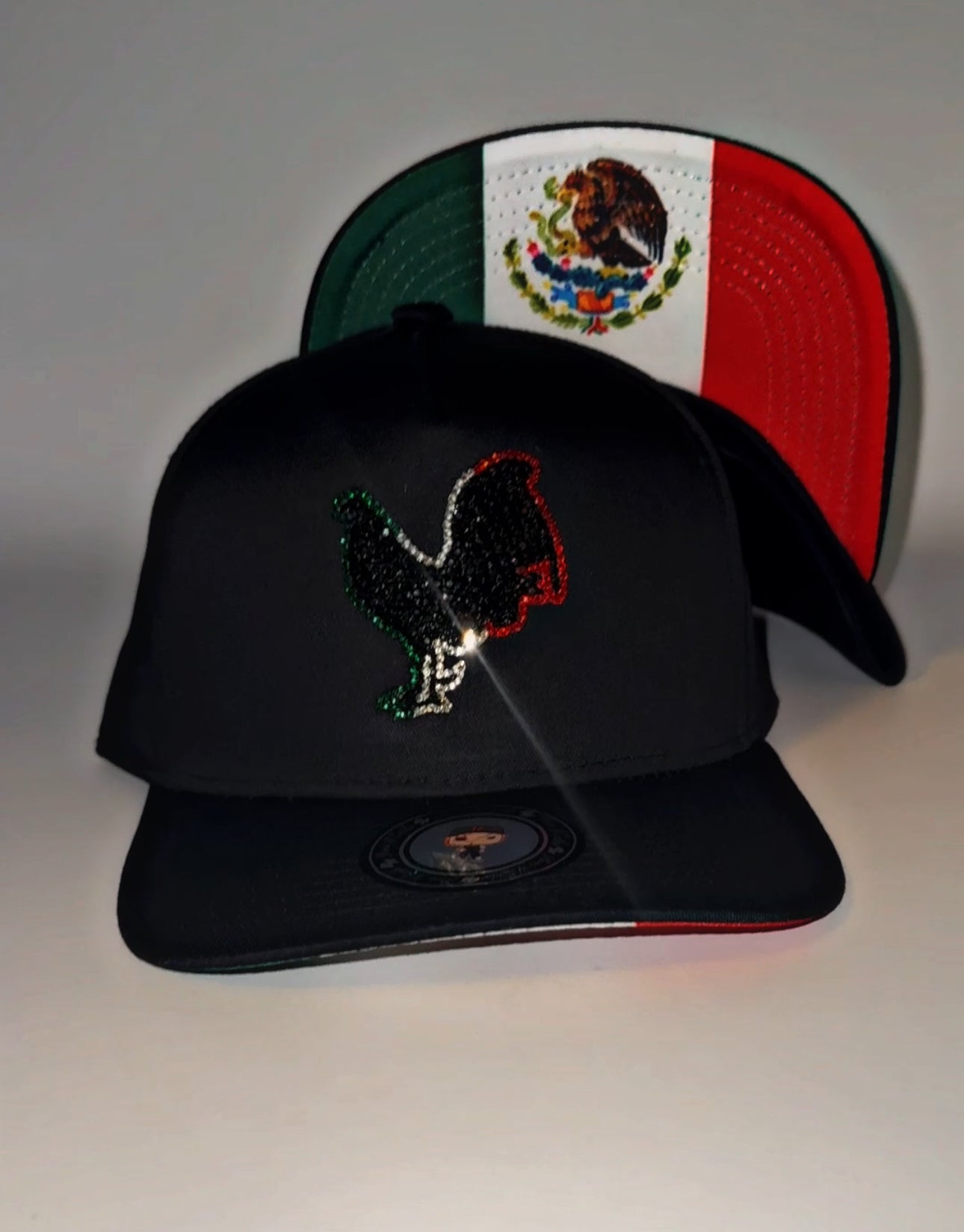 El gallo mexicano adiamantada visera mexicana SnapBack