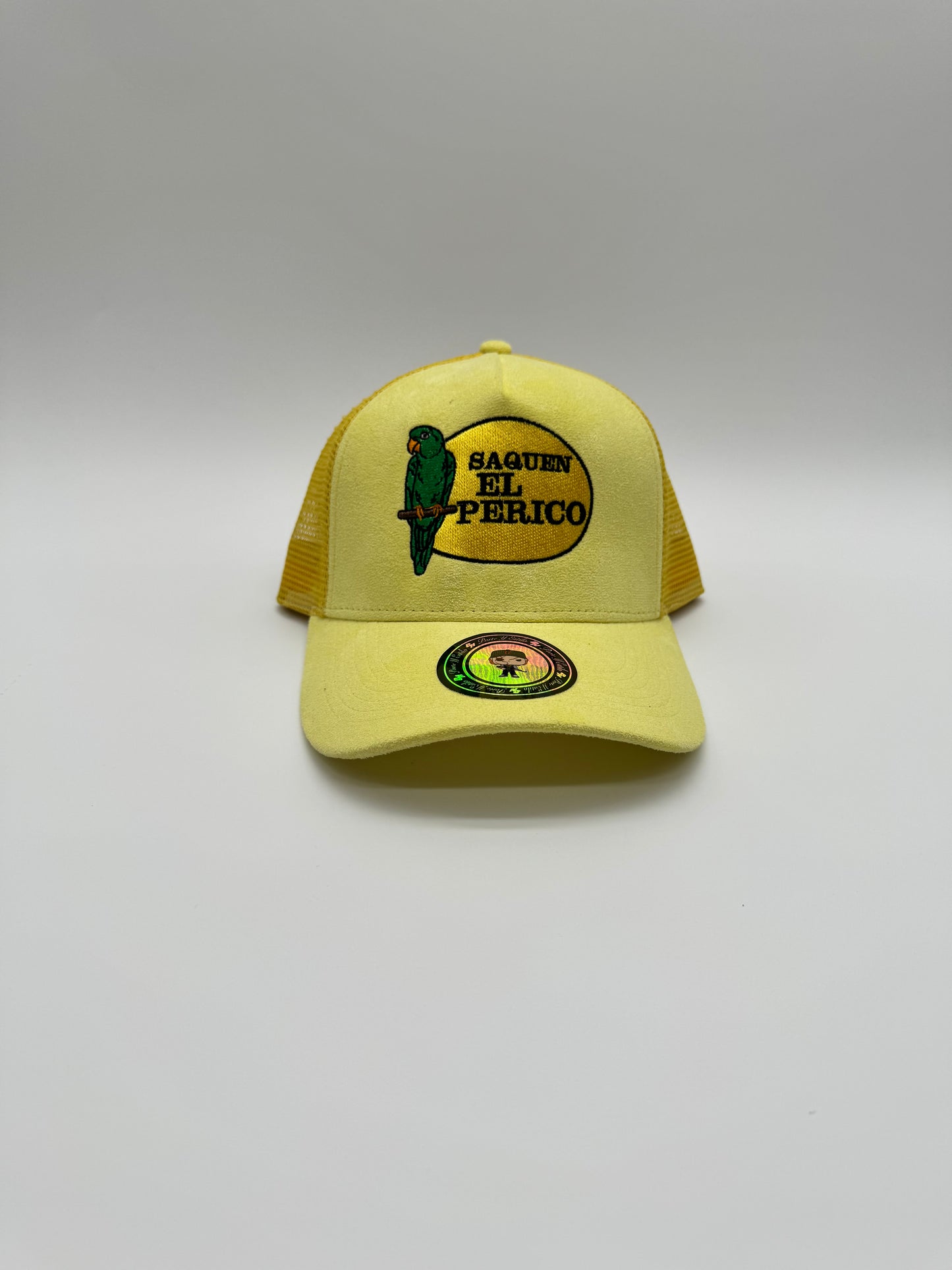 Saquen el perico amarilla gorra gamuza