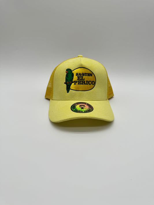 Saquen el perico amarilla gorra gamuza