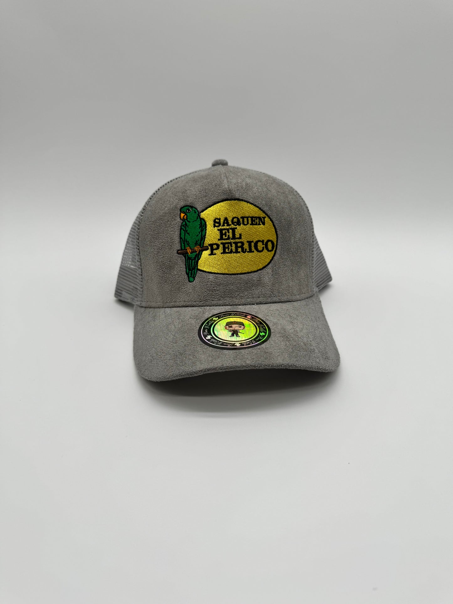 Saquen el perico grey gorra gamuza