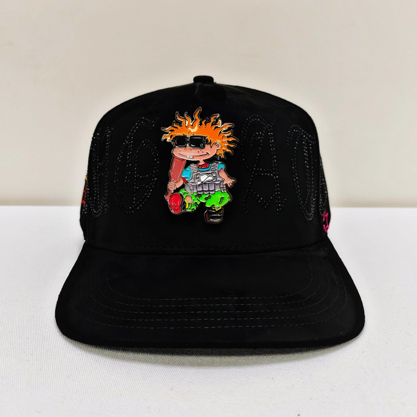 3. Los Rugrats black suede snapback