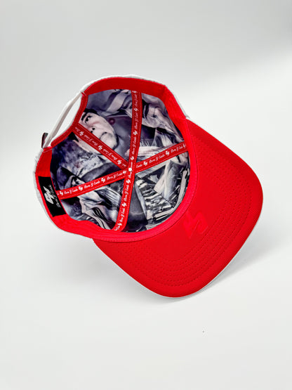 Suela roja edición sombrero blanca con pedrería SnapBack