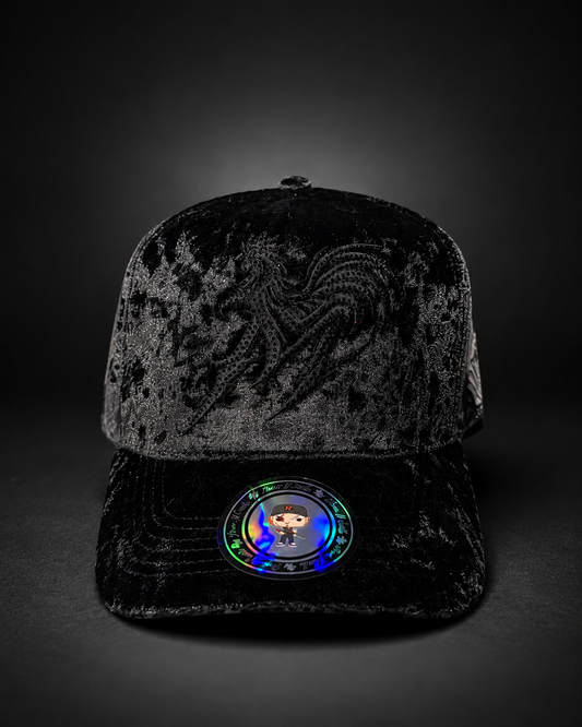 .“El De Las 4” black velvet snapback ⚠️Pre ventas/Pre orders⚠️‼️Read The hat Description‼️