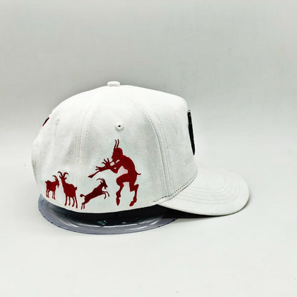 . LUCIFER white suede Snapback ⚠️Pre Orden ⚠️
