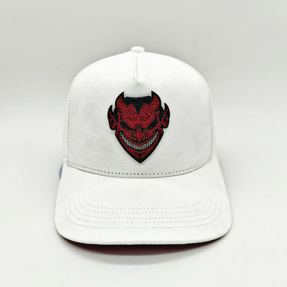 . LUCIFER white suede Snapback ⚠️Pre Orden ⚠️