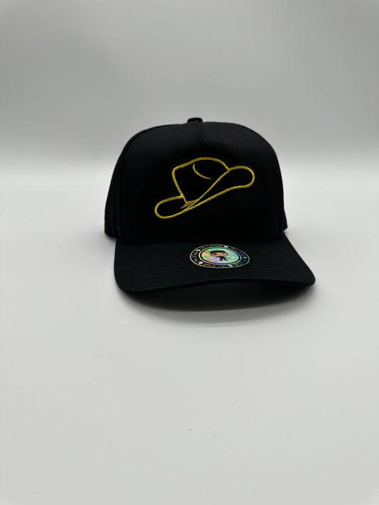 El sombrero negro con amarillo snapback