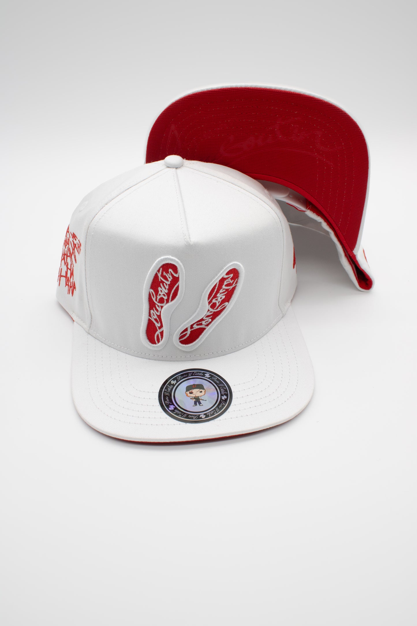 Suela roja edición blanca snapback