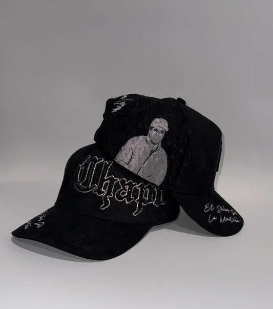 El chapo 701 adiamantada black snapback