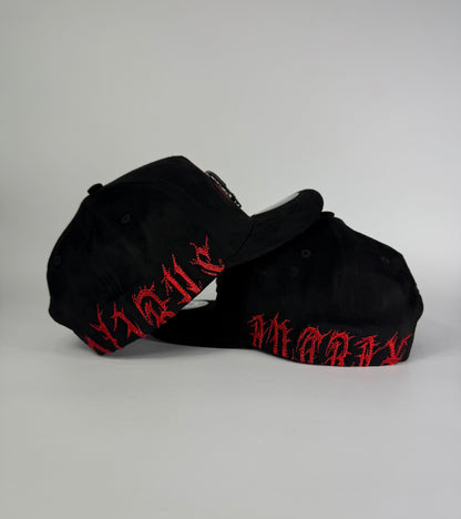 0. “ANTRAX SOY ANTRX ME VOY” black suede snapback