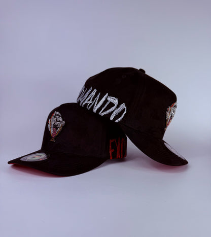 0. “EL BOO” black suede snapback